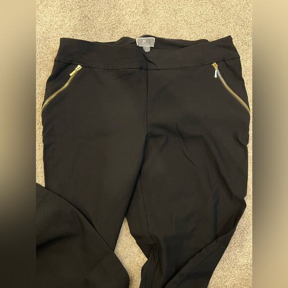 JM Collection Women Size Large Black Slim Leg Tummy Control Pants Zip Up Large - Picture 6 of 10